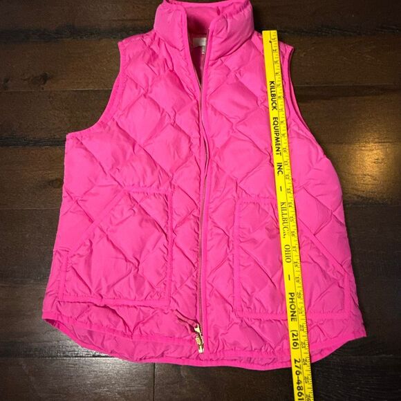 J Crew quilted down filled puffer vest womens size large pink Barbie feminine - Picture 8 of 9